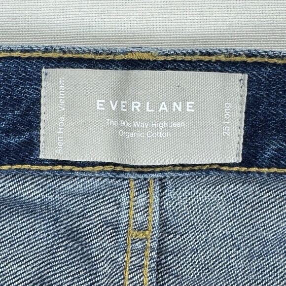 Everlane Women's 90's Way High Straight Leg Jean Size 25 Long Mid Indigo - Picture 5 of 16